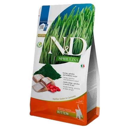 Farmina N&amp;d Spirulina Kitten mit Hering – Alleinfuttermittel für Kätzchen, 1,5 kg