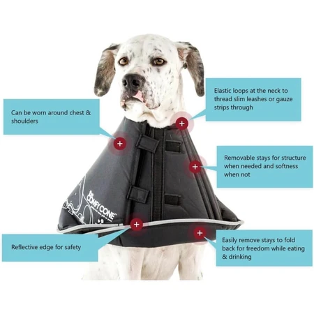 Candioli Comfy Cone - Collier élisabéthain innovant, souple et réfléchissant pour petits chiens et chats, 14 cm