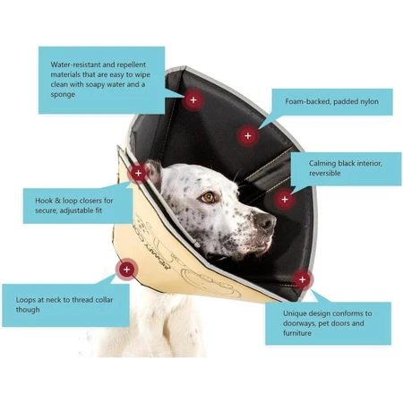 Candioli Comfy Cone - Collier élisabéthain innovant, souple et réfléchissant pour petits chiens et chats, 14 cm