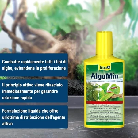 Tetra Algumin - Complete Algae Treatment for Freshwater Aquariums, 250 ml