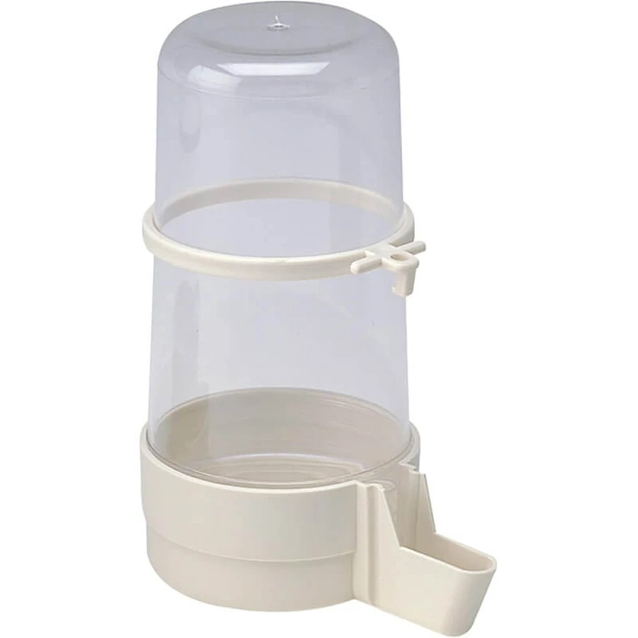 Ferplast Beverino FPI 4562 Abreuvoir à siphon - pour oiseaux et canaris, en plastique avec fixation externe à la cage, couleur ivoire, 0,4 L