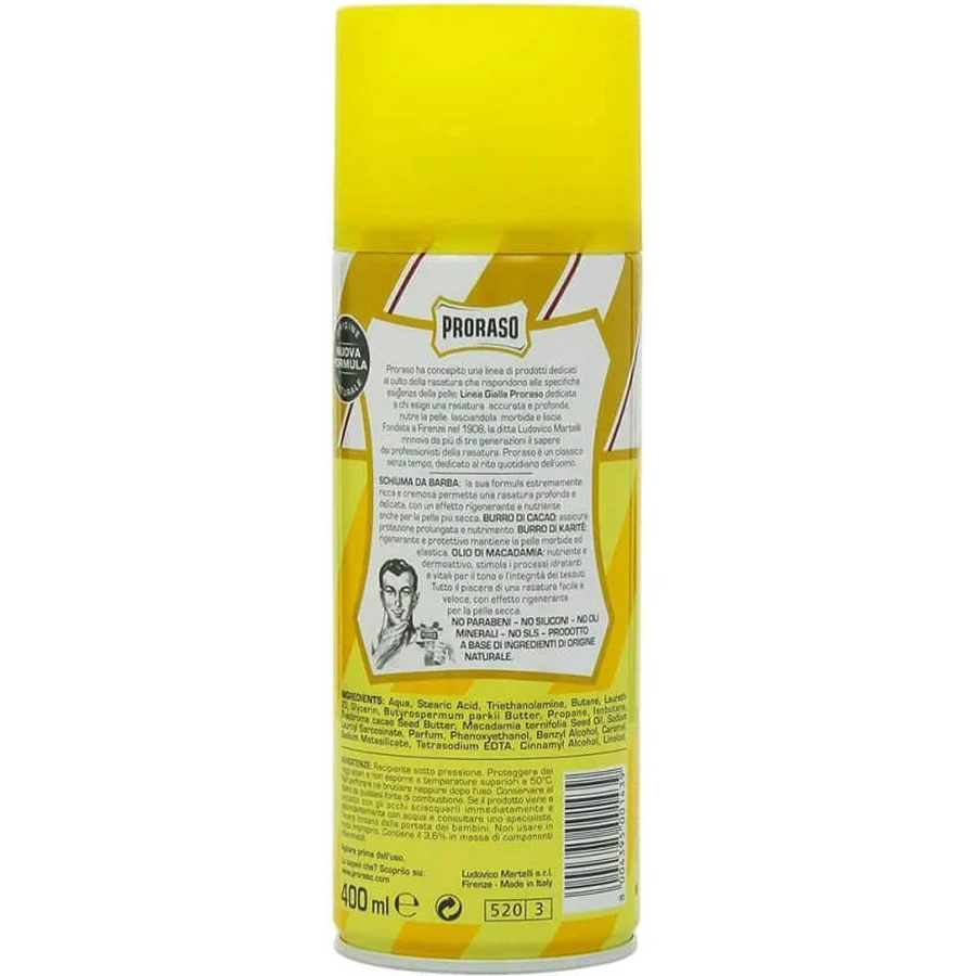 Proraso Voedend en herstellend scheerschuim voor alle baardtypes, 400 ml