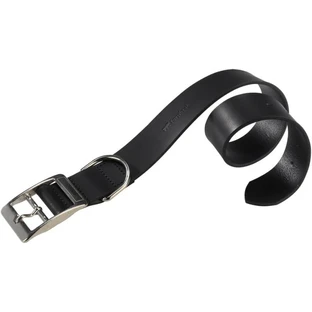 Ferplast Natural c40-63 - Collier pour chien en cuir véritable noir, circonférence 55-63 cm, largeur 40 mm