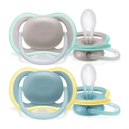 Avent Ultra Air 18 meses en adelante - 2 chupetes de silicona - color neutro