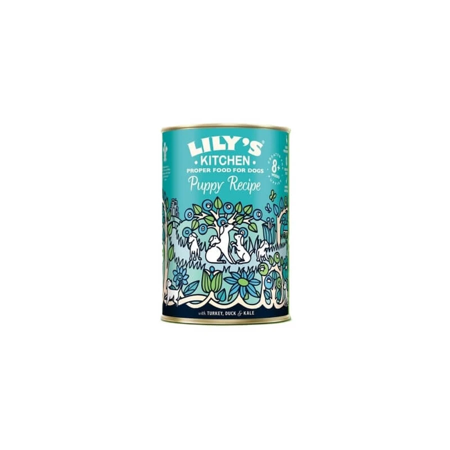 Lily's Kitchen Puppy Recept: Kalkoen, eend en kool - Compleet puppyvoer, 400 g