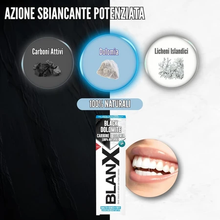 Blanx Black Dolomite – Zahnpasta für die Mundhygiene, 75 ml
