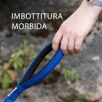 Ferplast Daytona g20-120 Bleu - Laisse en nylon avec poignée ergonomique rembourrée et porte-sac intégré, 2 cm x 120 cm