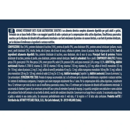 Advance Gastroenteric Turkey - Complete Dietary Food for Adult Cats with Digestive Issues 1.5 kg