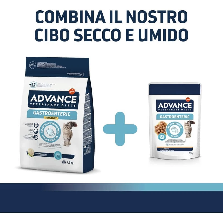 Advance Gastroenteric Turkey - Complete Dietary Food for Adult Cats with Digestive Issues 1.5 kg