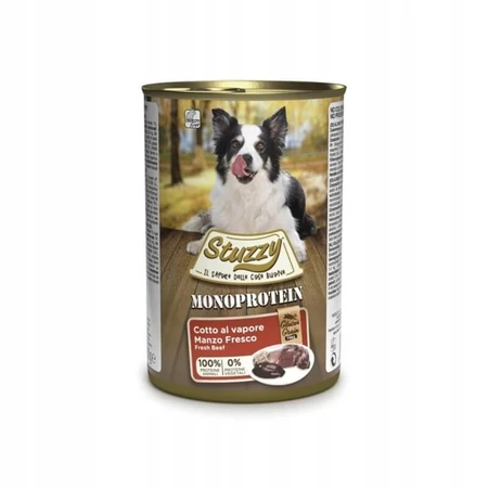 Schesir Stuzzy « Single-Protein » au bœuf frais - Aliment complet pour chiens adultes, 400 g
