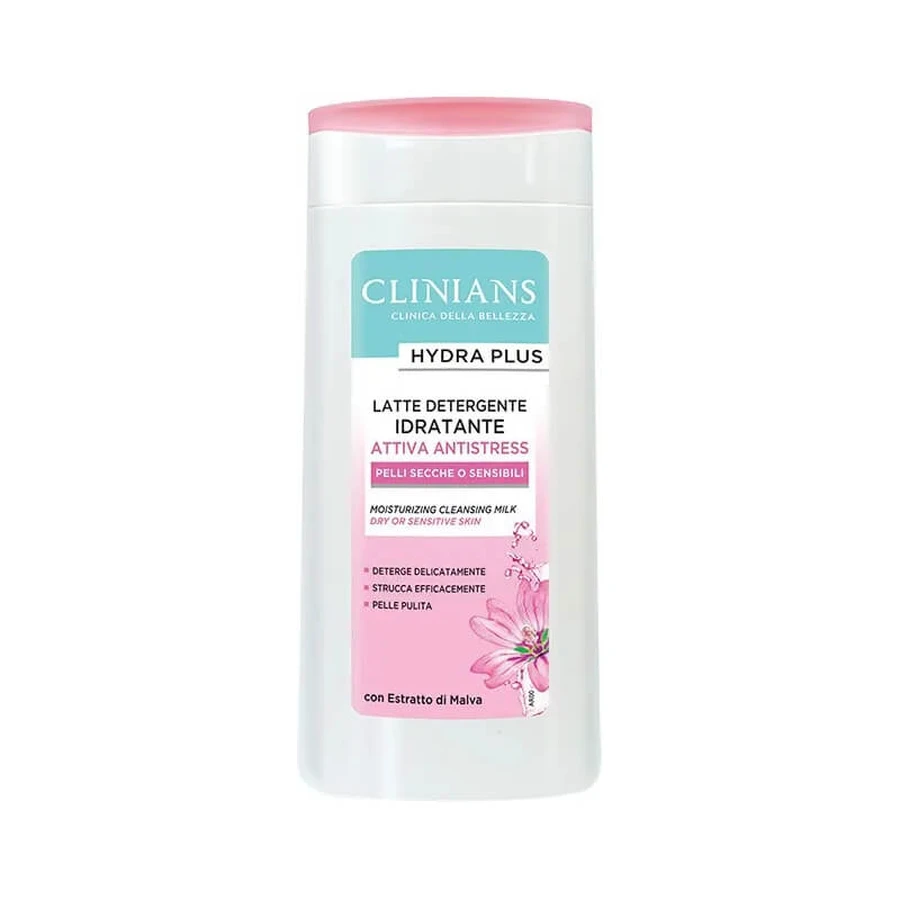 Clinians Hydra Plus - Leche limpiadora hidratante antiestrés activa, 200 ml