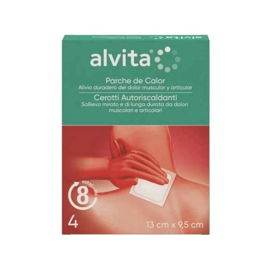 Alvita zelfverwarmende pleister tegen gewrichtspijn en stijfheid - 4 pleisters, 13 x 9,5 cm