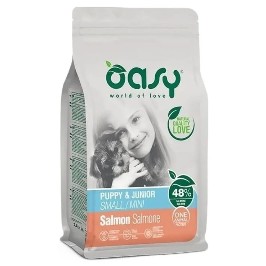Oasy Puppy & Junior Small - Mini Salmon - Complete Food for Small-Breed Puppies, 800 g