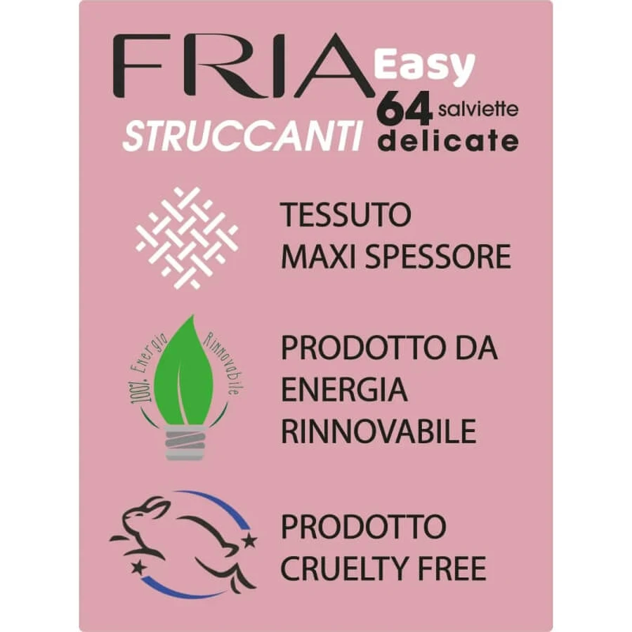 Toallitas desmaquillantes Fria Utility, paquete de 64 toallitas