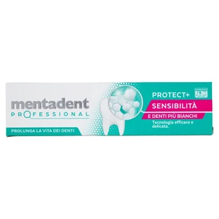 Mentadent Professional protect+ Remineralizing Toothpaste for Sensitive Teeth and Whiter Teeth, 75 ml