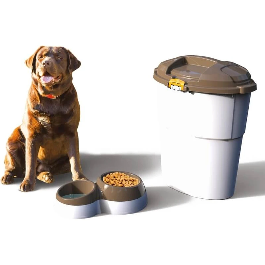 Bama Pet Ciotolotto - Double Bowl with Fresh Water Reservoir and Non-Slip Base for Medium-Sized Dogs and Cats