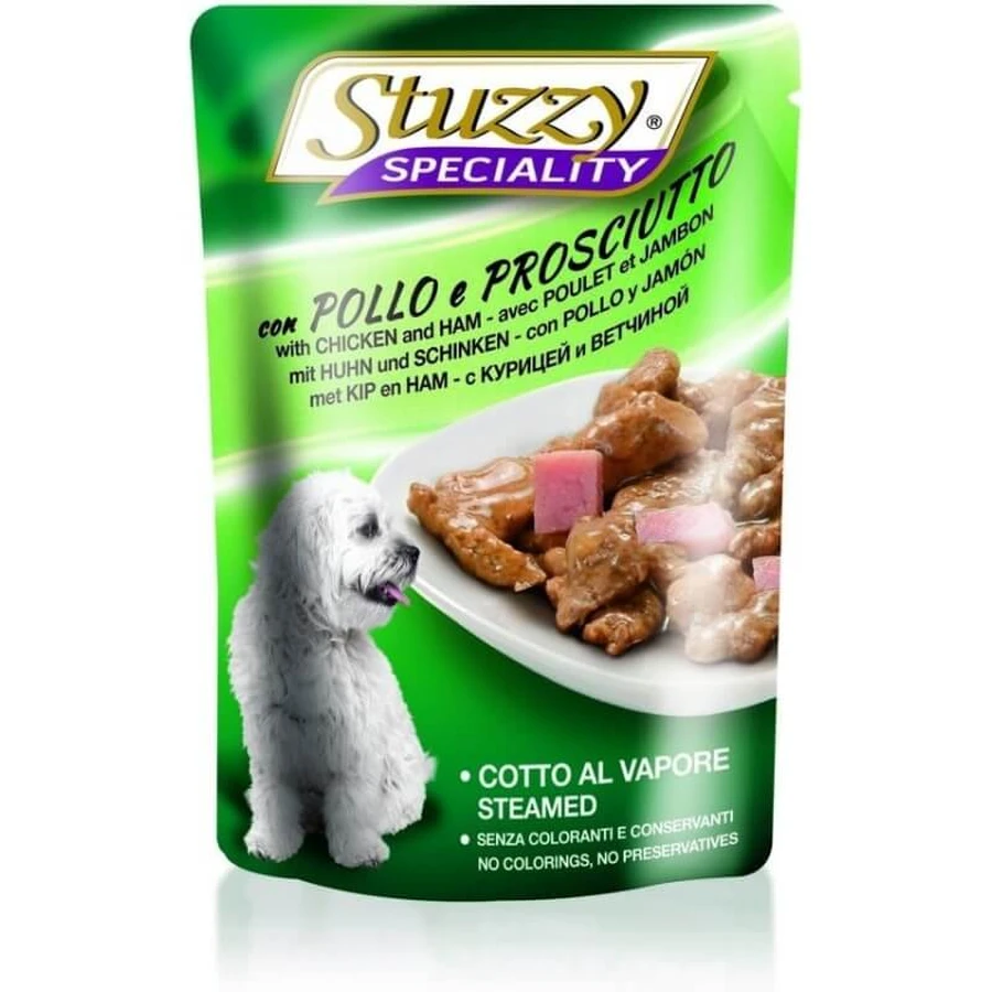 Stuzzy Chicken and Ham Strips - Complete Dog Food, 100 g
