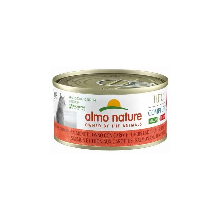 Almo Nature HFC Kitten Lachs, Thunfisch und Möhren – Alleinfuttermittel für ausgewachsene Katzen, 70 g