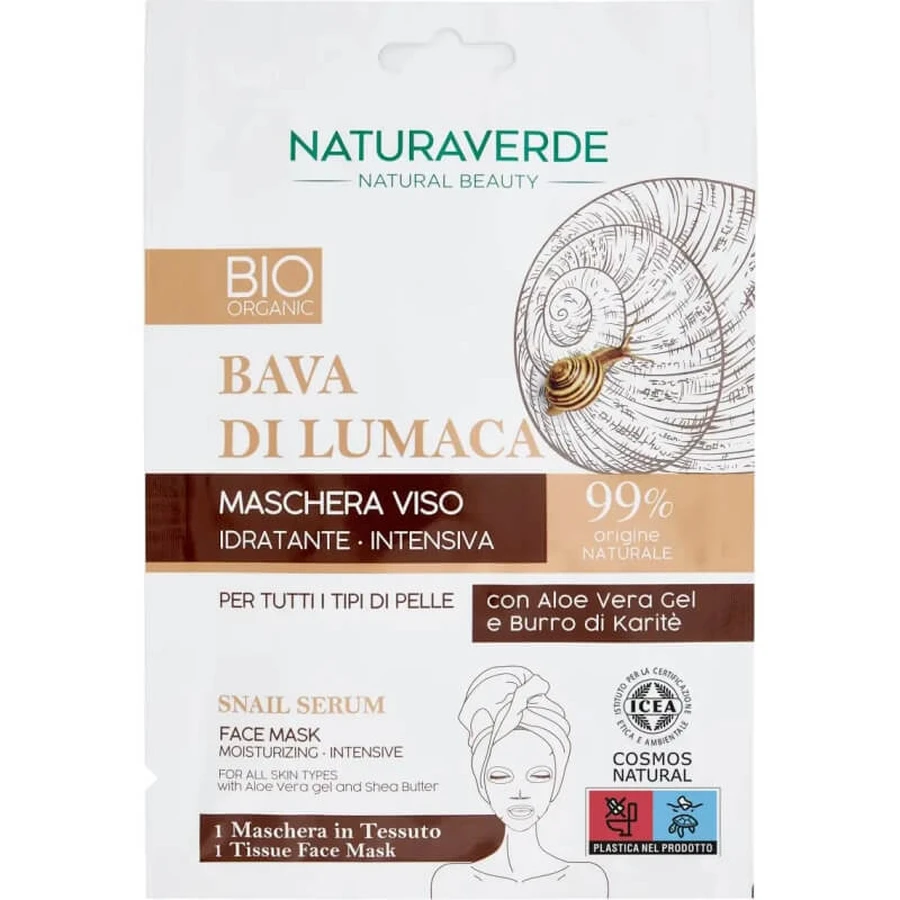 Naturaverde gezichtsmasker met slakkenslijm voor hydratatie