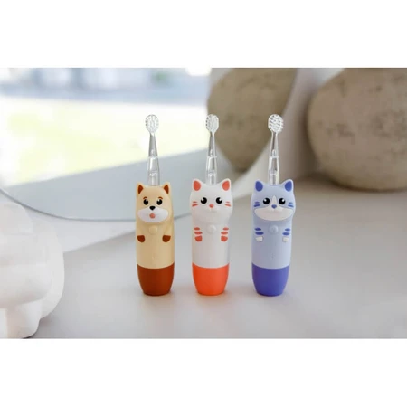 Innogio Gio Dog Brown - Brosse à dents sonique pour enfants avec tête de brosse lumineuse