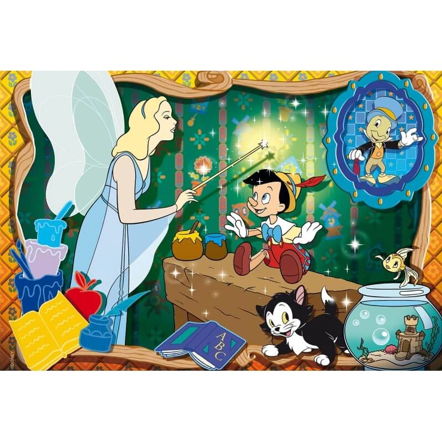 Lisciani Disney Pinocchio - 24-piece double-sided maxi floor puzzle with a coloring page on the back