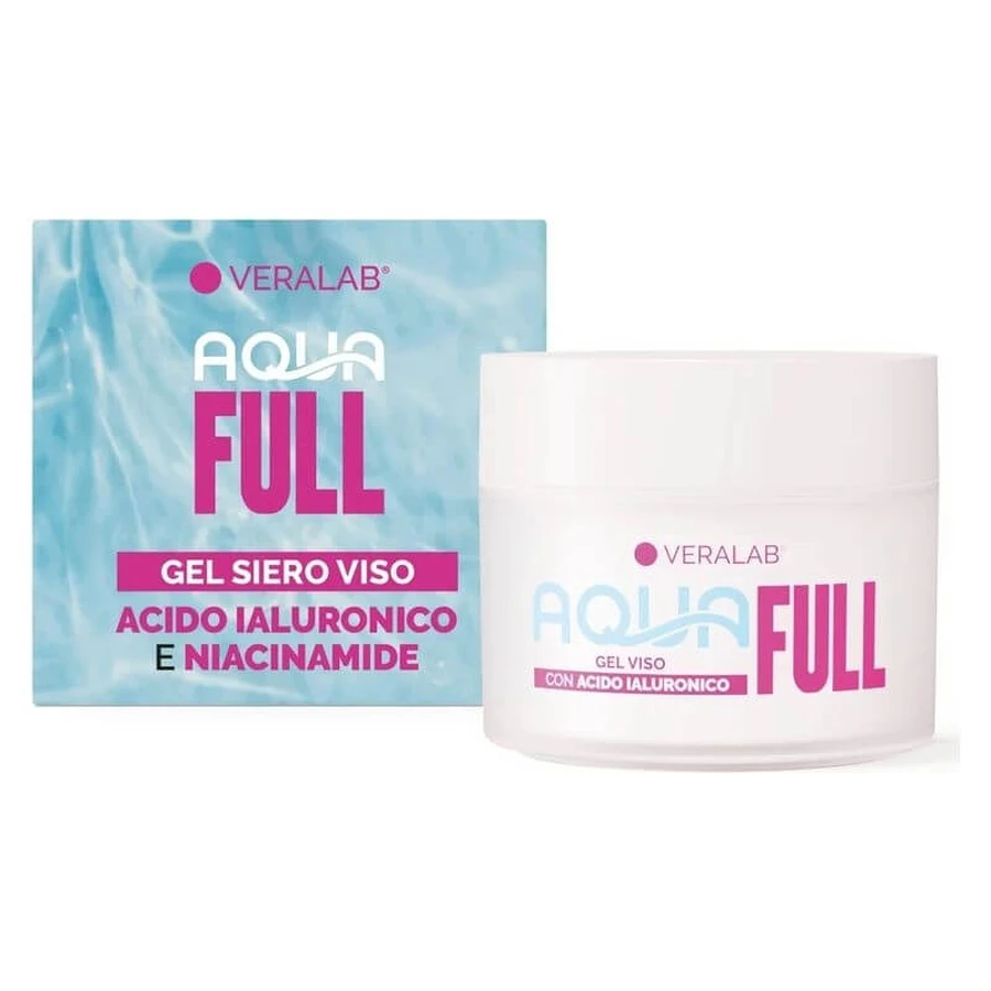 Veralab Aqua Full - Anti-Aging, Plumping, Moisturizing Face Serum Gel with Hyaluronic Acid and Niacinamide, 50 ml