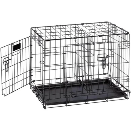 Ferplast Dog-inn 60 – Zusammenklappbare Metallbox für kleine Hunde mit verstellbarer Trennwand, 64,1 x 44,7 x H 49,2 cm