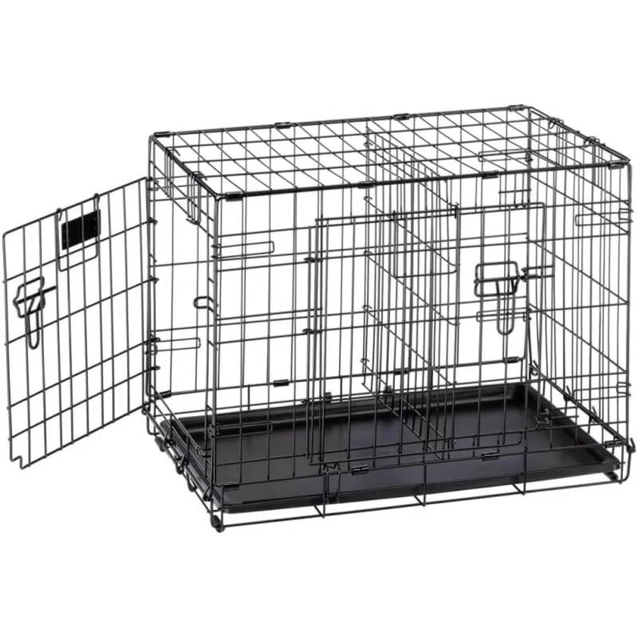 Ferplast Dog-inn 60 – Zusammenklappbare Metallbox für kleine Hunde mit verstellbarer Trennwand, 64,1 x 44,7 x H 49,2 cm