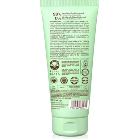 L'erboristica Body Cream with Fermented Organic Aloe Vera, 200 ml