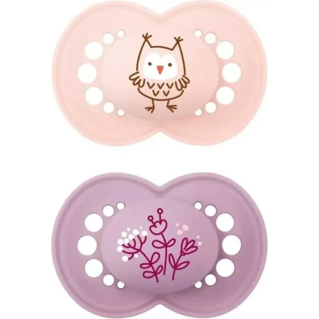 Mam Original: 2 chupetes con tetinas de silicona para bebés a partir de los 6 meses, en diversos diseños para niñas