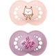 Mam Original - 2 pacifiers with silicone nipples for babies 6m+ in assorted girly designs