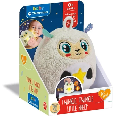 Clementoni Twinkle Twinkle – Plüschschaf-Nachtlicht mit beruhigenden Melodien