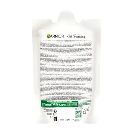 Garnier Soothing Shampoo for Sensitive Scalps with Oat Milk - 250 ml Refill