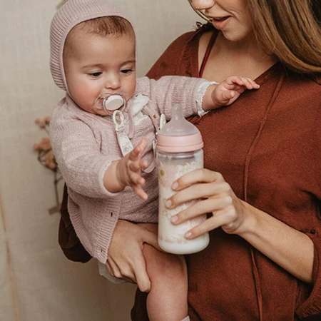 Suavinex Poetry – Babyflasche aus Kunststoff mit Silikonsauger (SX Pro, Rosa), 360 ml