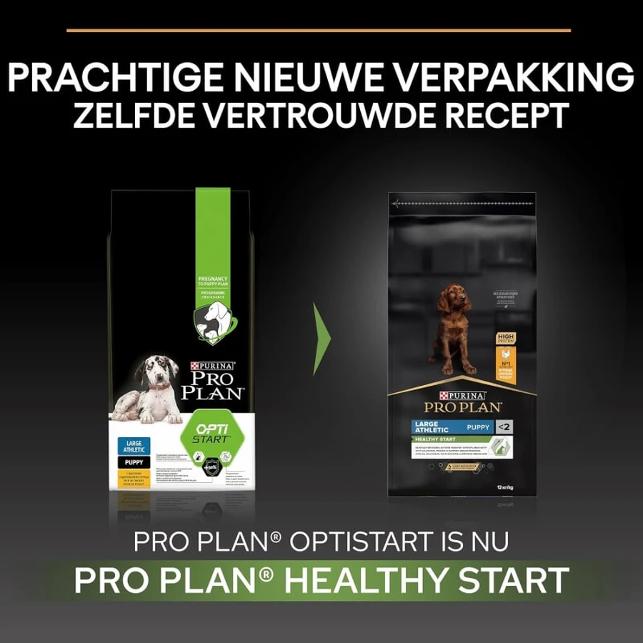 Purina Pro Plan Large Athletic Healthy Start Puppy met kip – Compleet hondenvoer, 12 kg