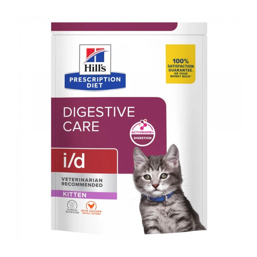 Hill’s Prescription Diet Digestive Care i/d Kitten cu pui – hrană uscată dietetică pentru pisoi cu probleme digestive, 400 g