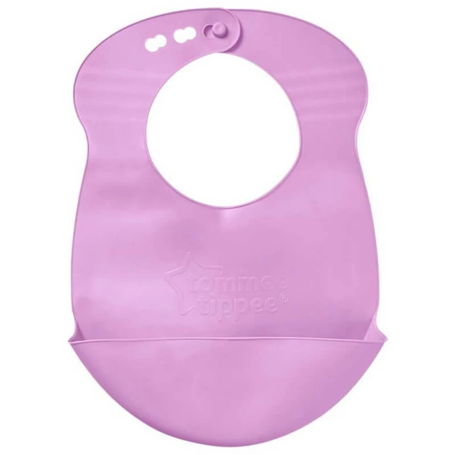 Tommee Tippee Roll 'n' Go - Silicone Bib with Crumb Catcher Pocket, 6 months and up - Assorted Colors