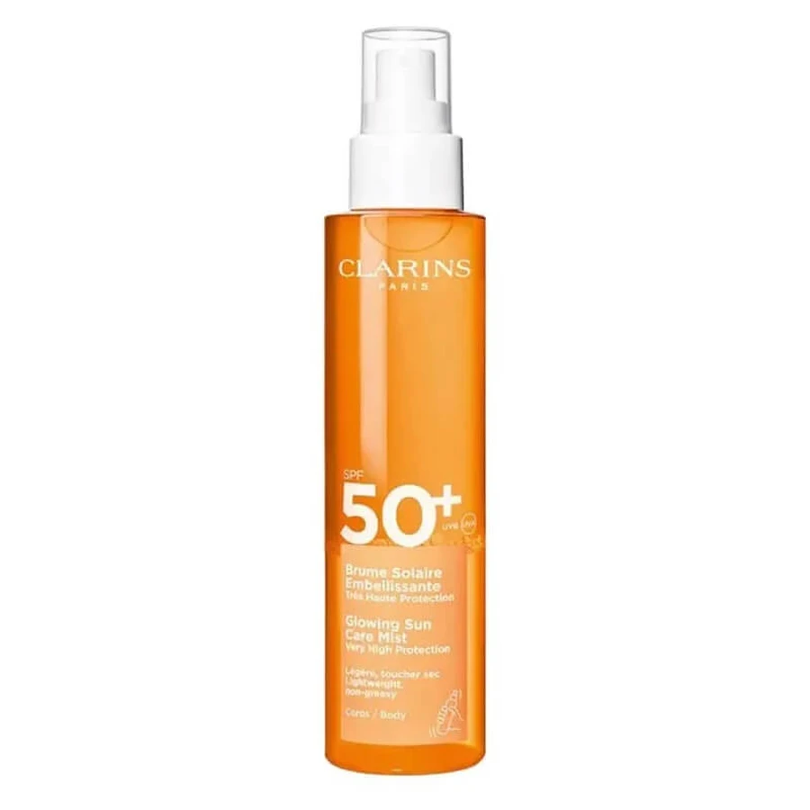 Clarins SPF 50+ Sunscreen Body Spray, Beautifying and Illuminating Sun Mist, Very High Protection, 150 ml
