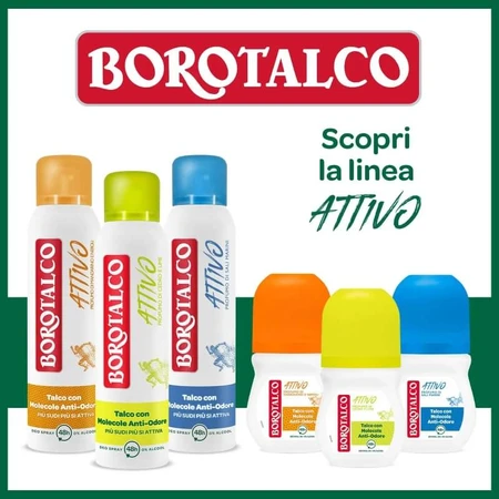 Borotalco Active mit Zedern- und Limettenduft – 48-Stunden-Deo-Roll-on, 50 ml