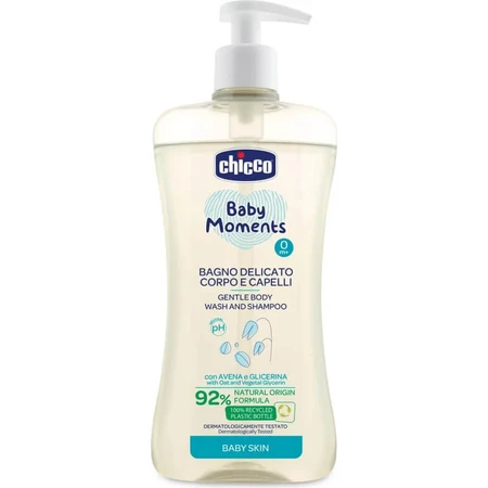 Chicco Baby Moments - Gel de baño y champú suave 500 ml
