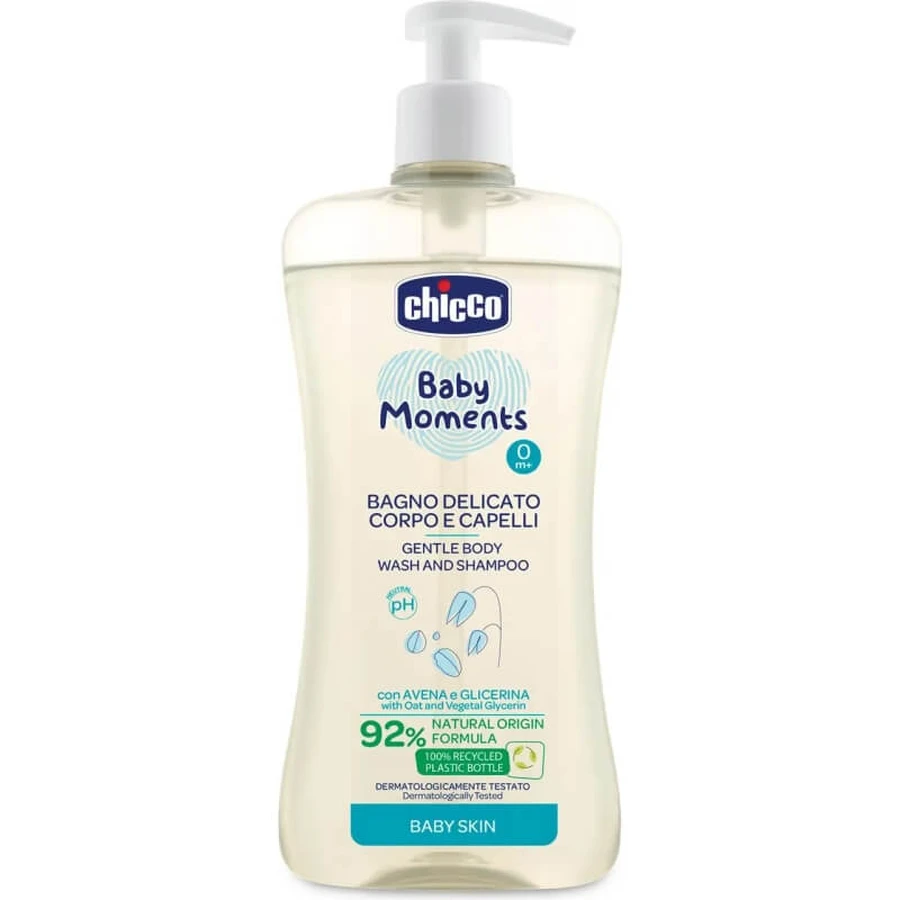 Chicco Baby Moments - Gel de baño y champú suave 500 ml