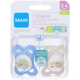 Mam Original – 2 Silikon-Schnuller für Jungen, 2–6 Monate