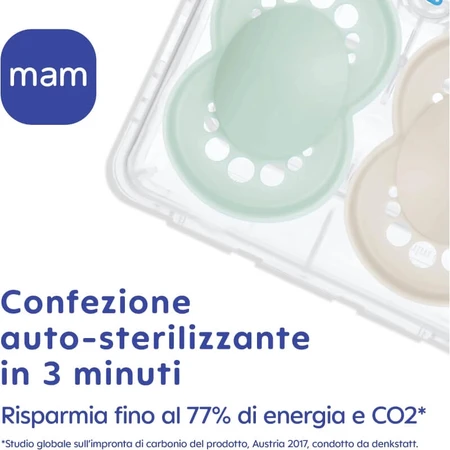 Mam Original 16m+ - 2 chupetes de silicona - azul