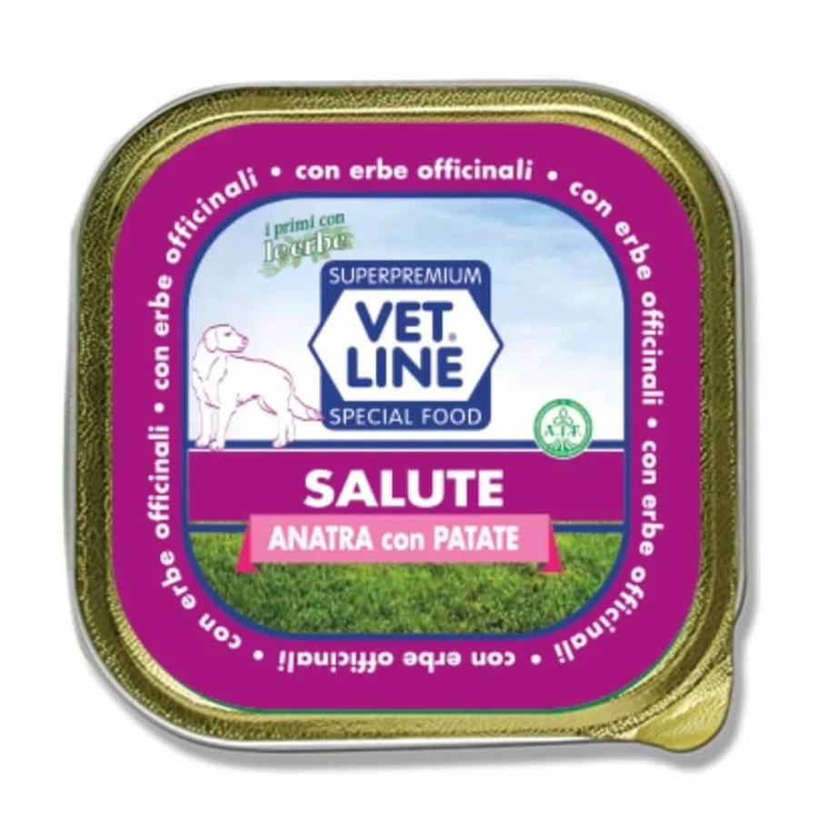 Vet Line Duck & Potato Health - Hypoallergeen natvoer voor volwassen honden, 150 g