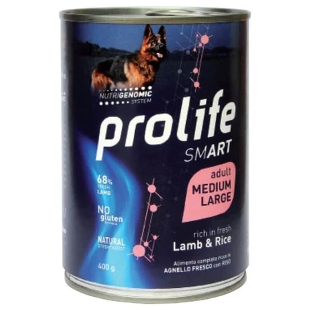 Prolife Cane Smart Adult Lamb & Rice - Compleet voer voor volwassen middelgrote en grote honden, 400 g