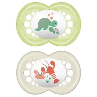 Mam Original Pacifier - 2 natural-colored rubber pacifiers for ages 6 months and up