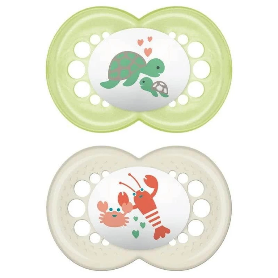 Mam Original Pacifier - 2 natural-colored rubber pacifiers for ages 6 months and up