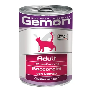 Gemon Adult bucățele de vită – hrană umedă pentru pisici, 415 gr