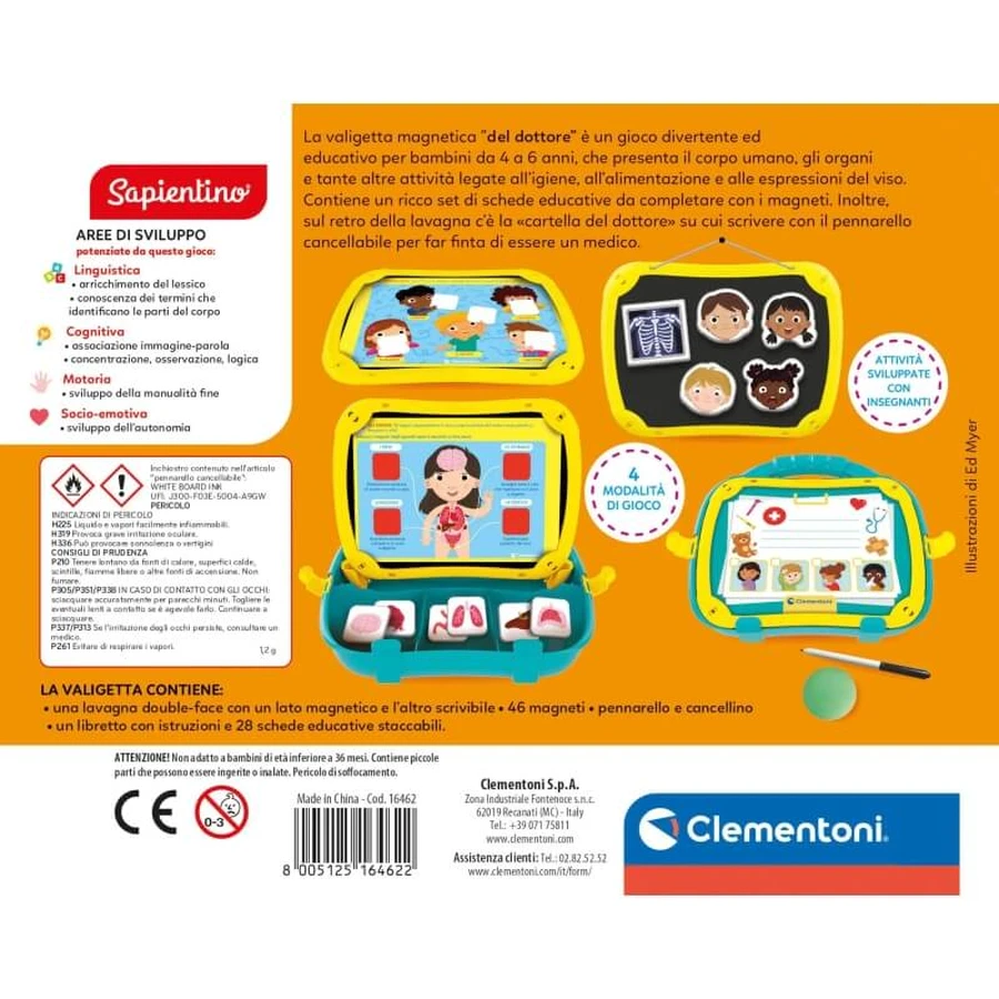 Clementoni Sapientino Dokterskoffer – Educatief speelgoed voor kinderen van 4 tot en met 6 jaar
