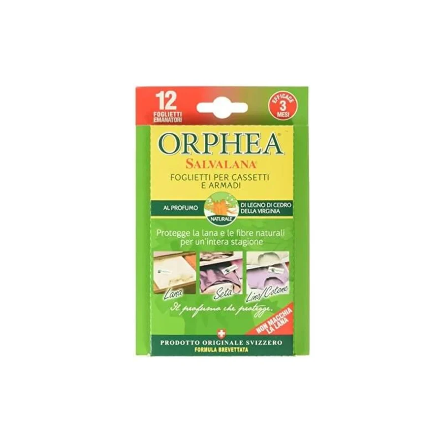 Orphea Salvalana lade- en kastdoekjes met de geur van cederhout uit Virginia, 12 stuks